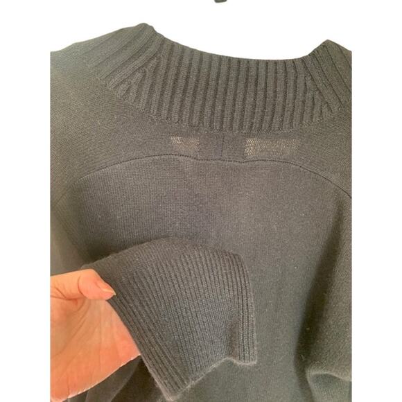 Loulou Studio Sage Black V-Neck Sweater - Picture 9 of 9